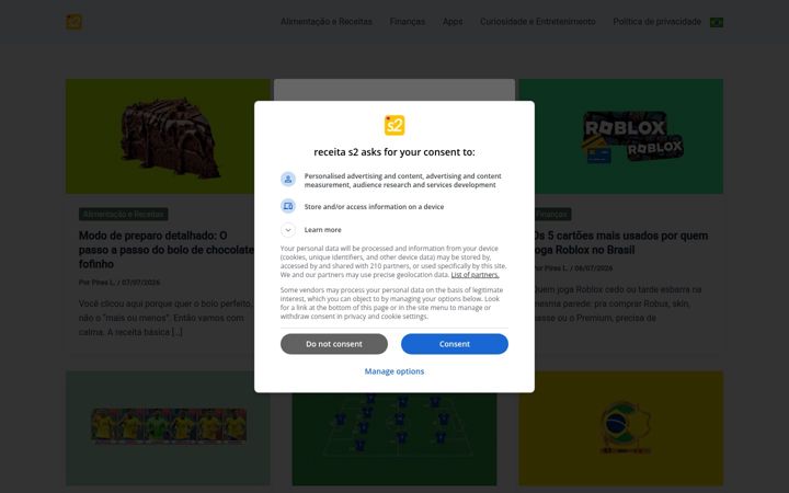 Screenshot of receitas2.com