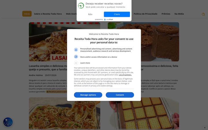 Screenshot of receitatodahora.com.br