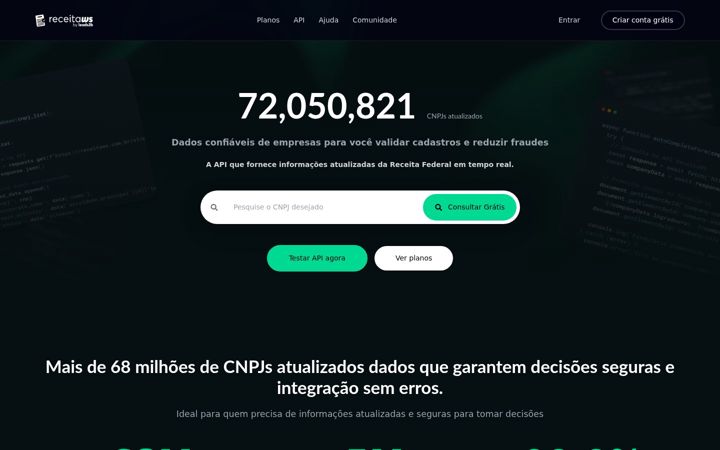 Screenshot of receitaws.com.br