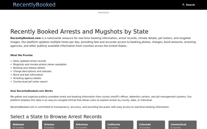 Screenshot von recentlybooked.com