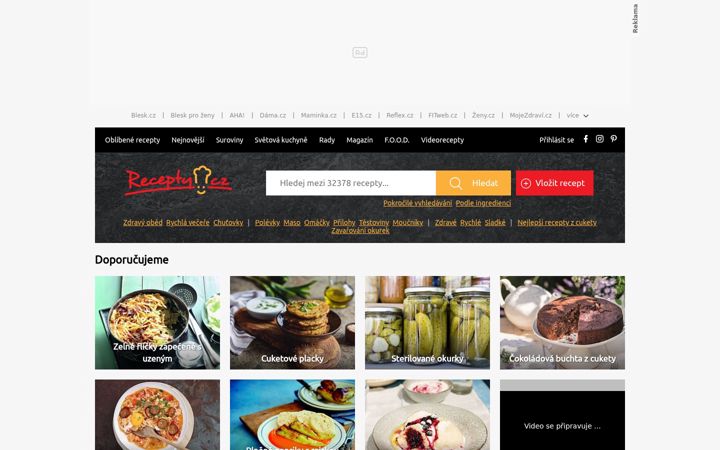 Screenshot of recepty.cz