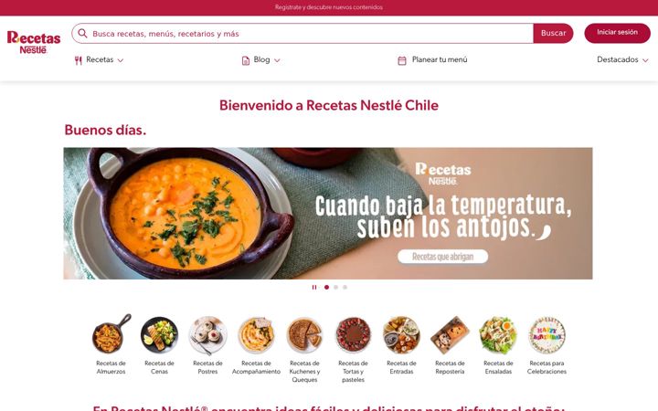 Screenshot of recetasnestle.cl