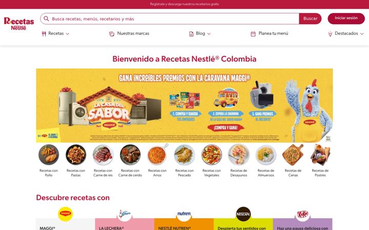 Screenshot of recetasnestle.com.co