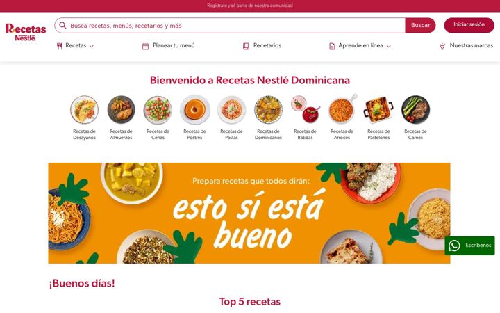 Screenshot of recetasnestle.com.do