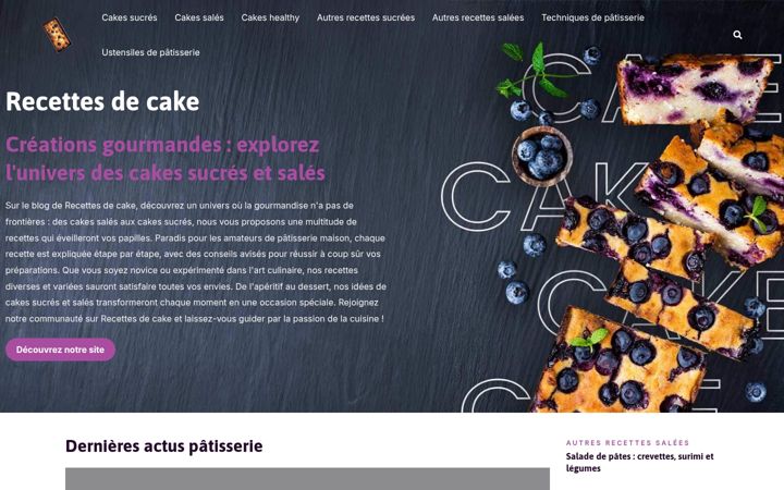 Ekraanipilt saidist recettes-de-cake.fr
