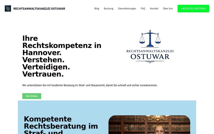 Posnetek zaslona rechtsanwaltskanzleiostuwar.de