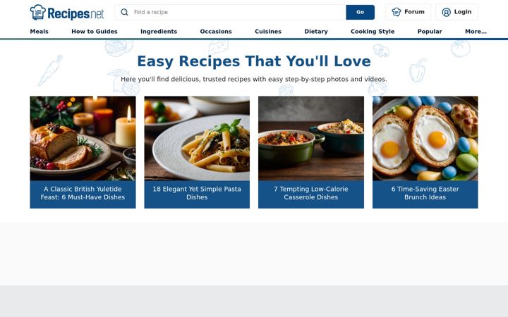 Snímek obrazovky recipes.net