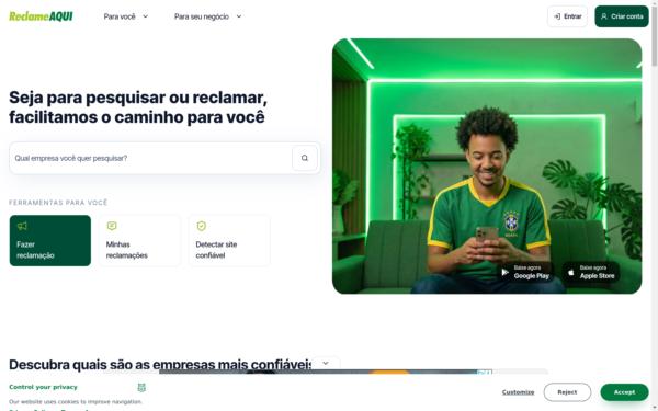 Screenshot of reclameaqui.com.br