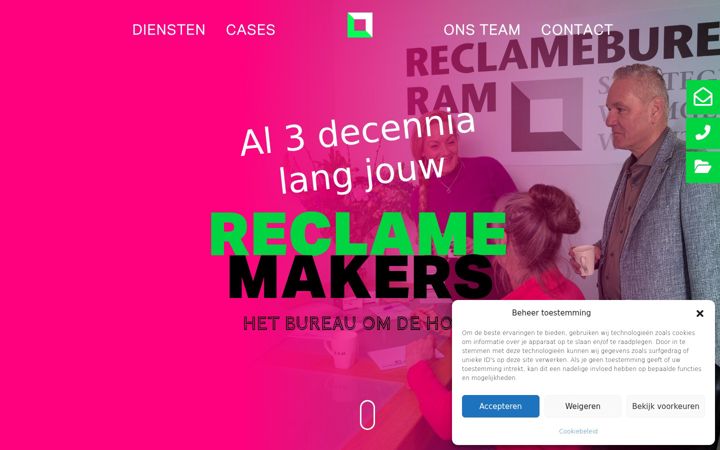 Capture d'écran de reclamebureauram.nl