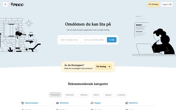 Screenshot of reco.se