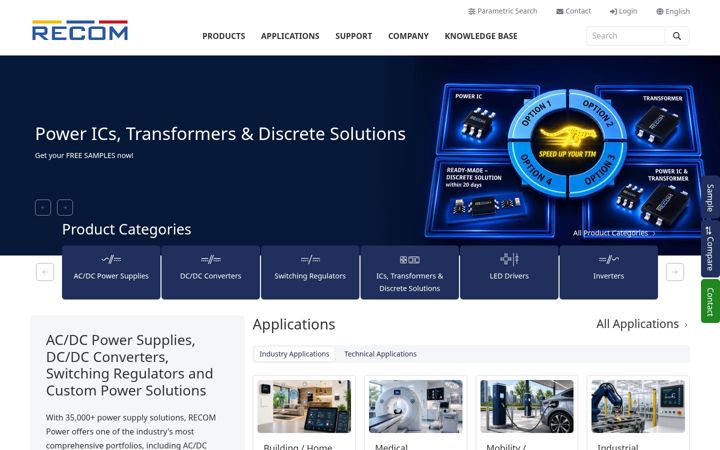 Screenshot of recom-power.com