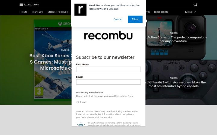 Skärmbild av recombu.com