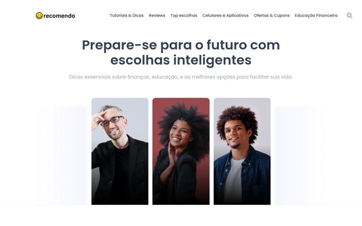 Skärmbild av recomendo.com.br