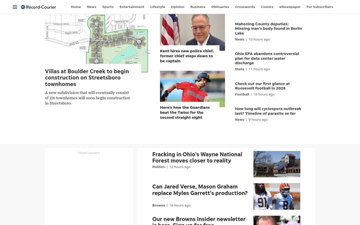 Screenshot of record-courier.com