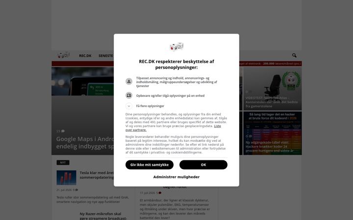 Capture d'écran de recordere.dk