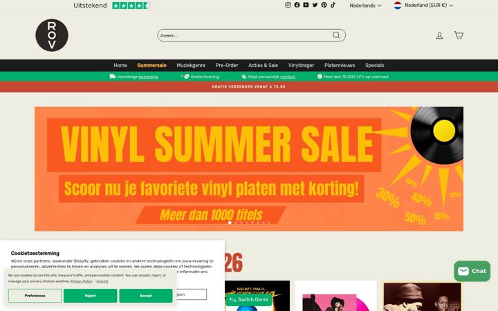 Screenshot of recordsonvinyl.nl