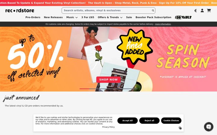 Screenshot of recordstore.co.uk