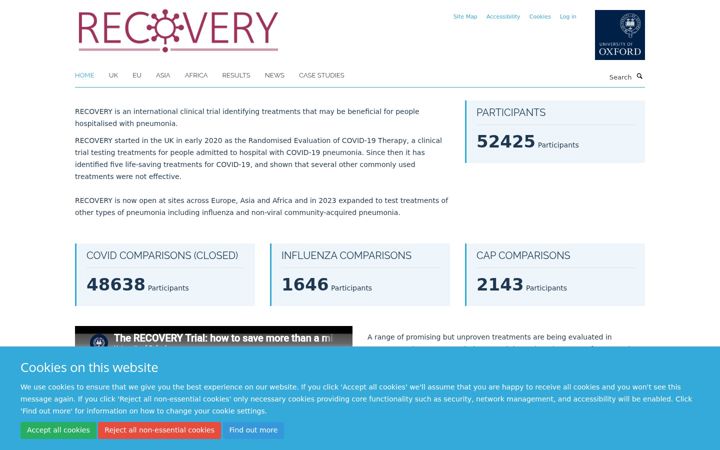 Screenshot of recoverytrial.net