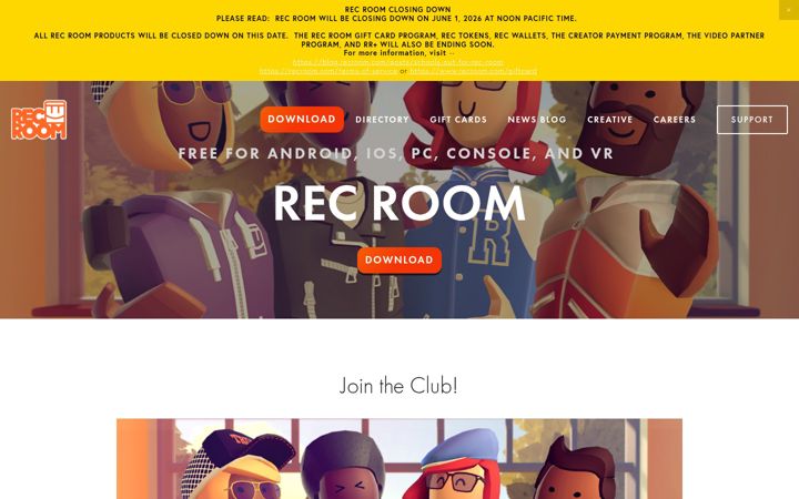 Screenshot of recroom.com