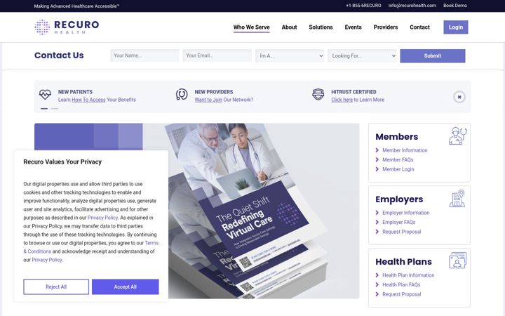 Screenshot of recurohealth.com