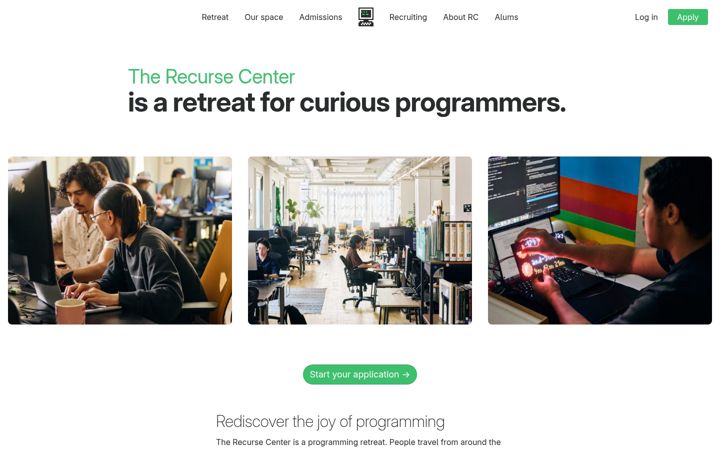 Screenshot of recurse.com