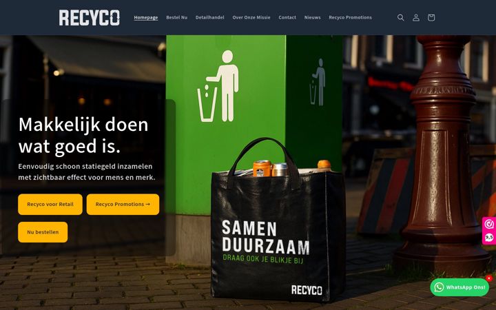 Screenshot ta' recyco-tas.nl