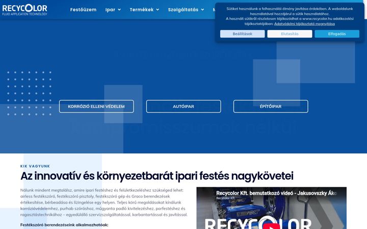Screenshot ta' recycolor.hu