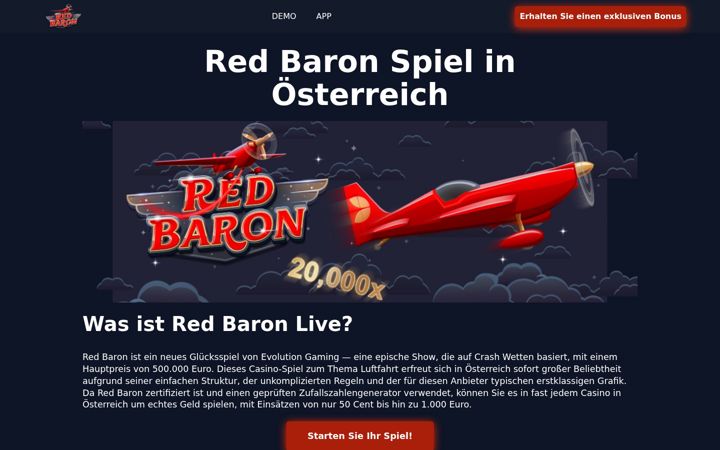Screenshot von red-baron.at