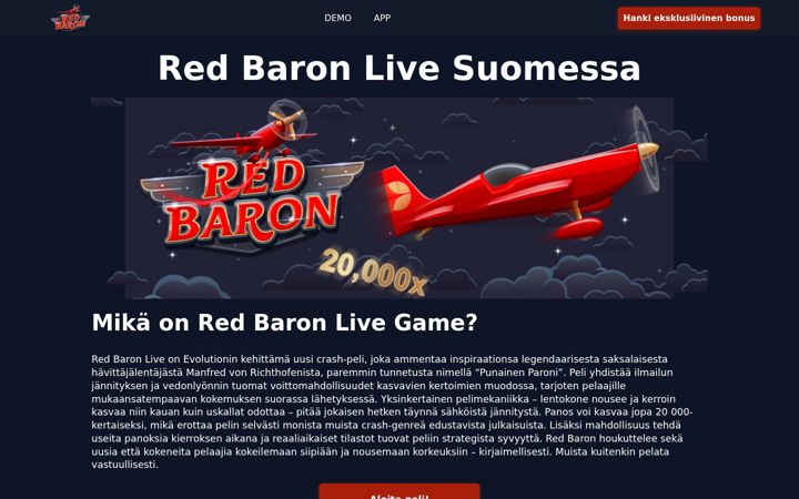 Screenshot of red-baron.fi