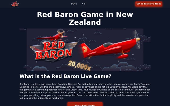 Екранна снимка на red-baron.nz