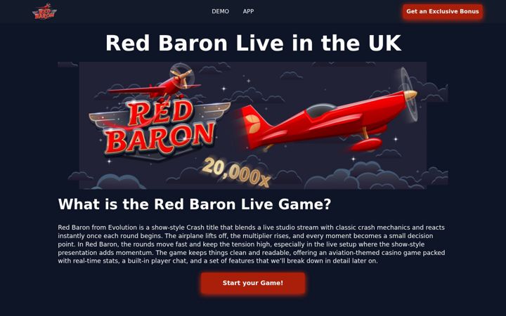 Screenshot of red-baron.org.uk
