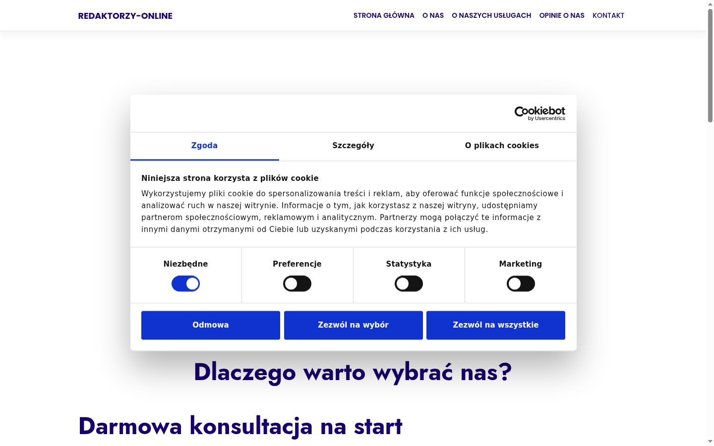 Snímek obrazovky baneru souhlasu zobrazeného před jakoukoli interakcí