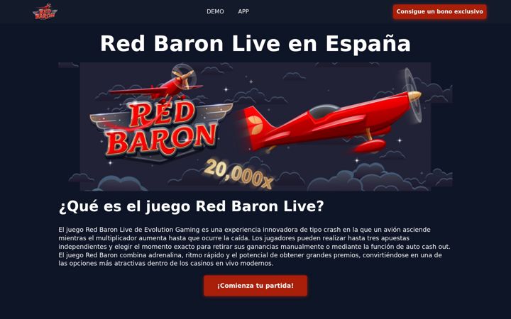 Captura de pantalla de redbaron.es