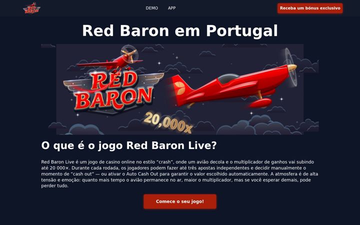 Snímek obrazovky redbaron.pt