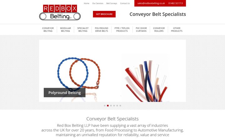 Screenshot of redboxbelting.co.uk