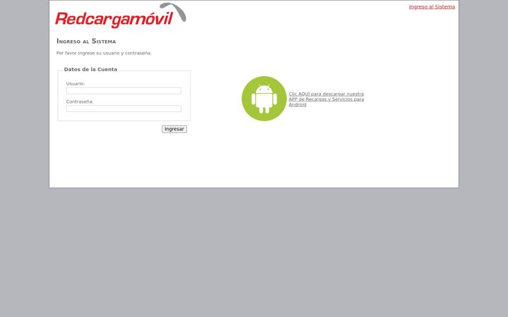 Screenshot of redcargamovil.com