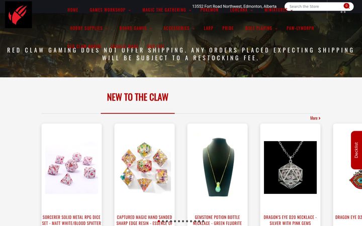 Screenshot of redclawgaming.com