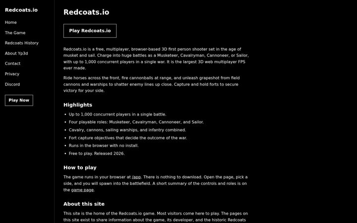 Screenshot of redcoats.io