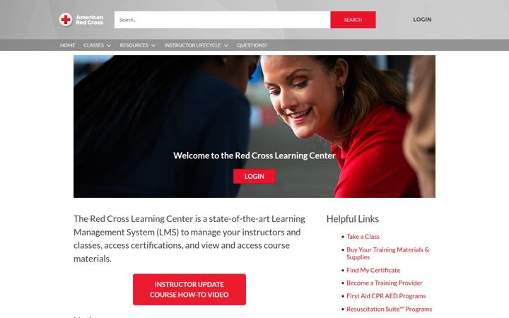 Screenshot of redcrosslearningcenter.org