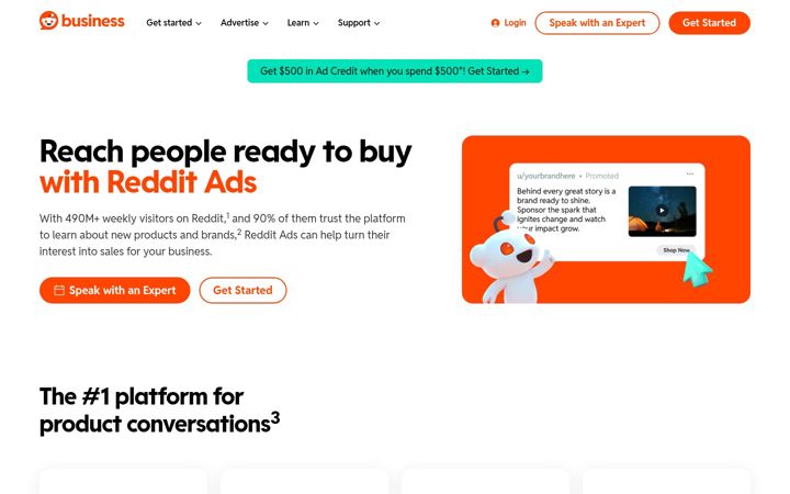 Screenshot of redditforbusiness.com