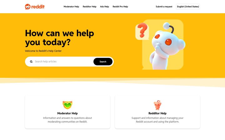 Screenshot of reddithelp.com