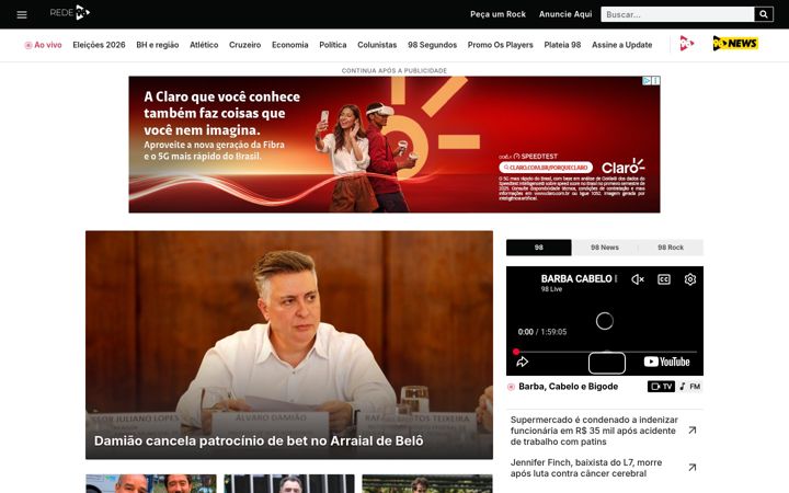 Screenshot of rede98.com.br