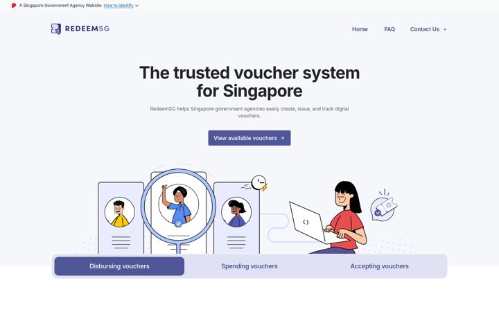 Screenshot of redeem.gov.sg