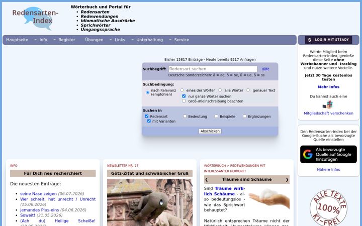 Screenshot of redensarten-index.de