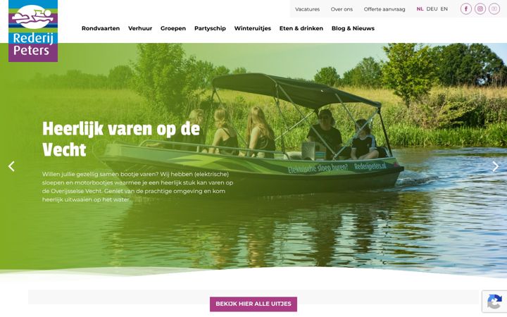 Screenshot di rederijpeters.nl
