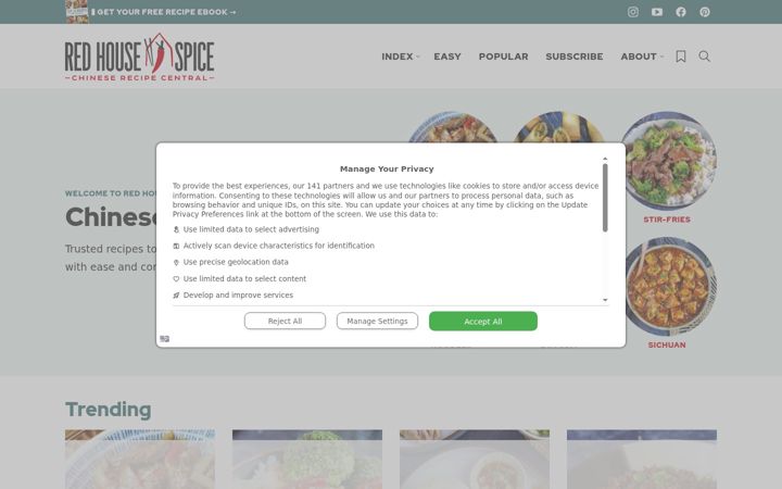 Screenshot of redhousespice.com