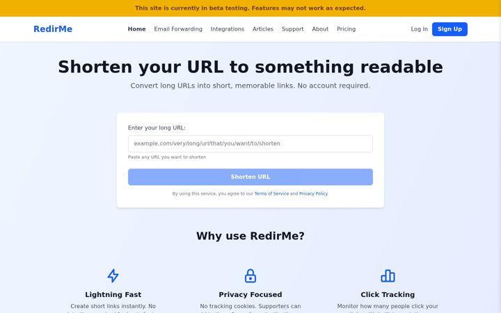 Screenshot of redirme.com