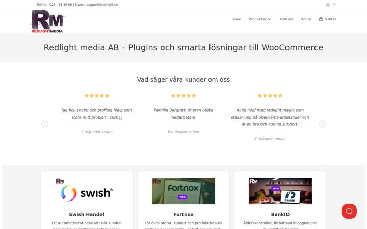 Screenshot of redlight.se