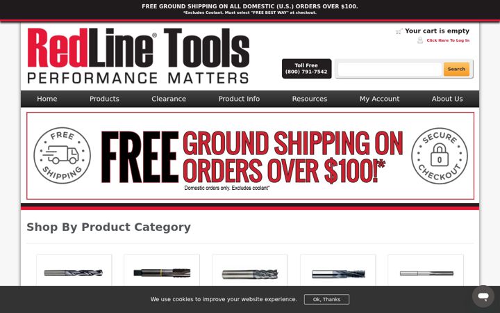 Screenshot of redlinetools.com