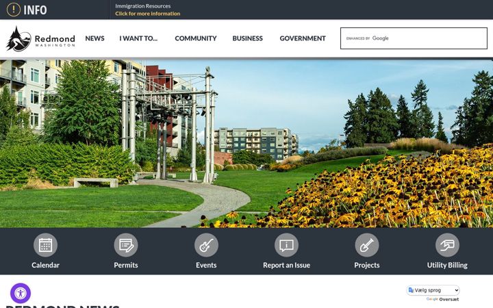 Screenshot of redmond.gov